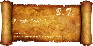 Burgh Teofil névjegykártya